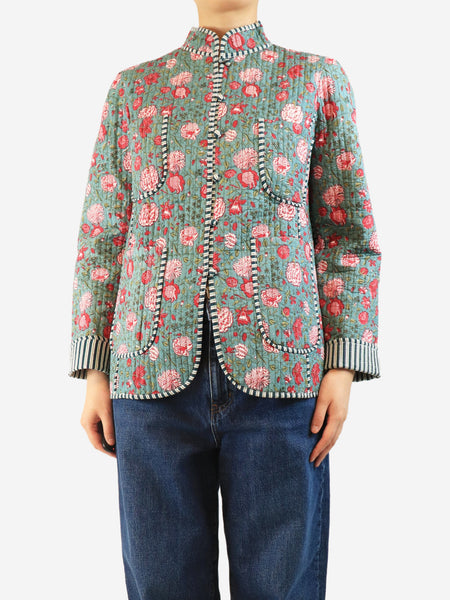 Teal Matilda quilted floral jacket - size M product image