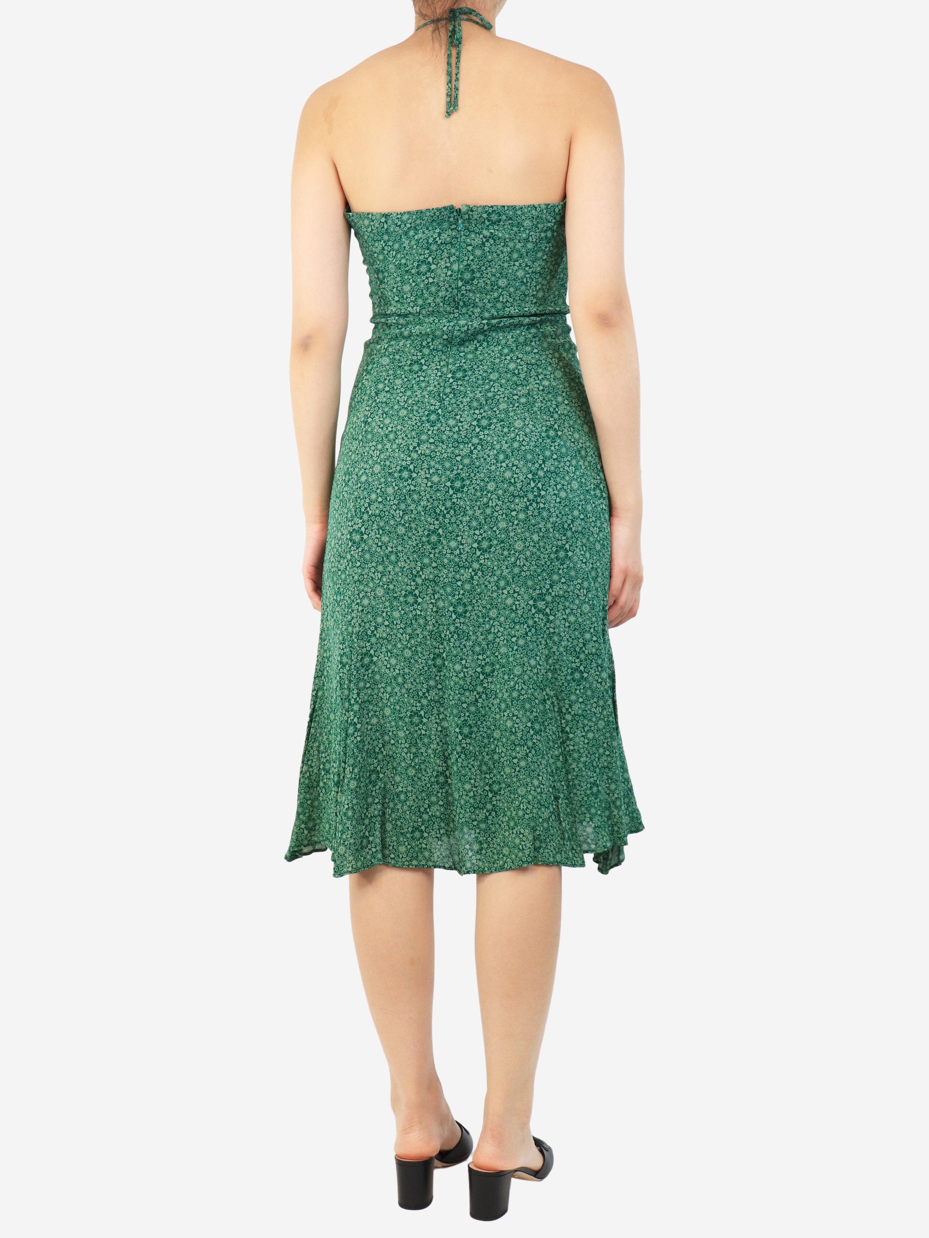 Green halterneck dress - size UK 14 Dresses Reformation 