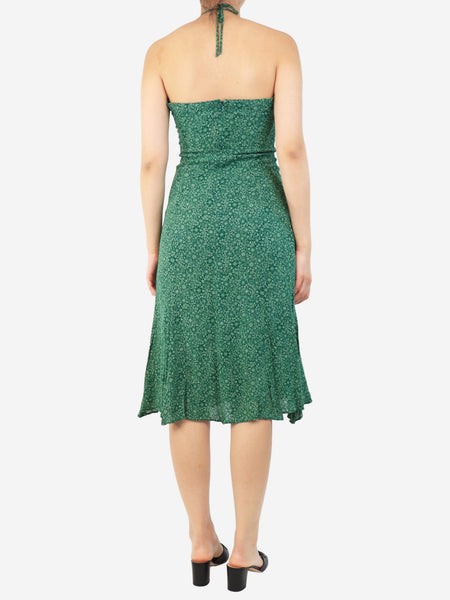 Green halterneck dress - size UK 14 alternate image
