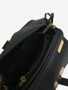 Valentino Black V-Ring leather shoulder bag