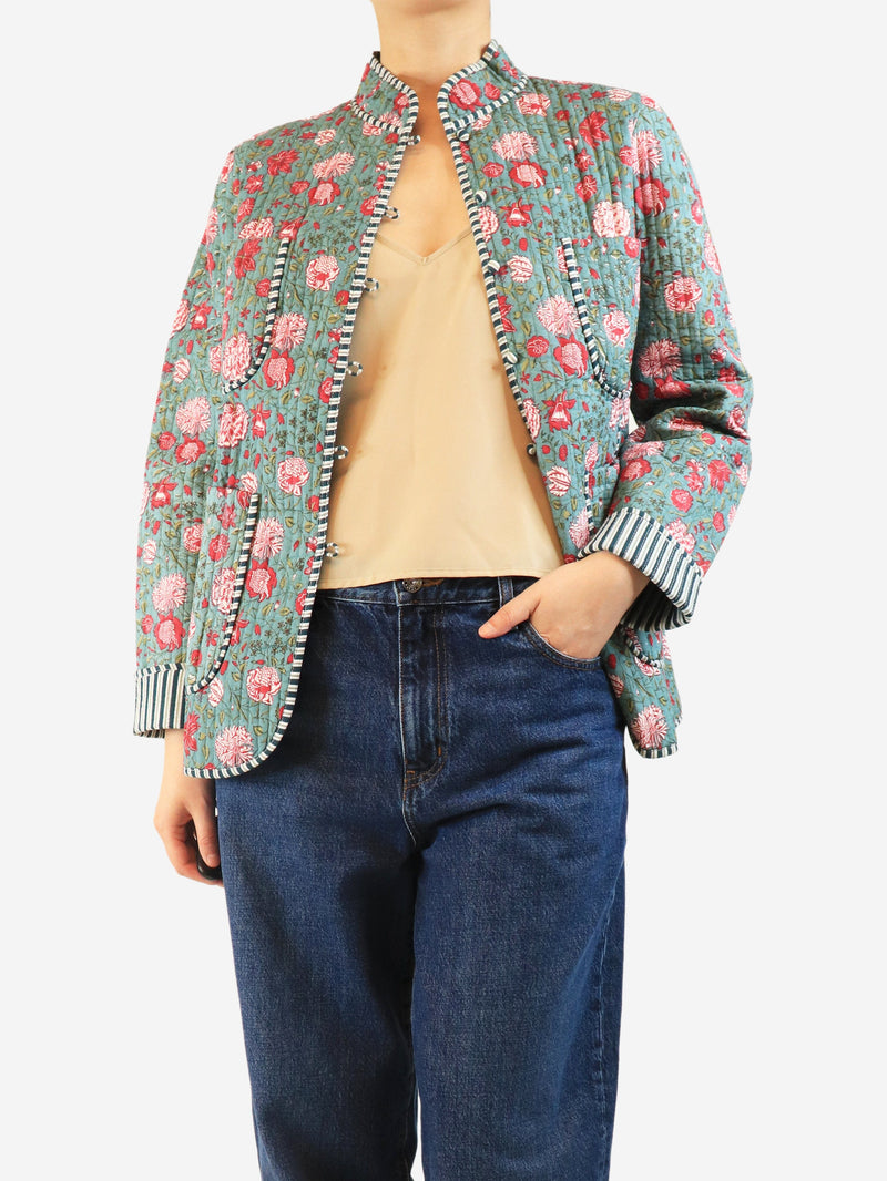 Teal Matilda quilted floral jacket - size M Coats & Jackets Maria De La Orden 