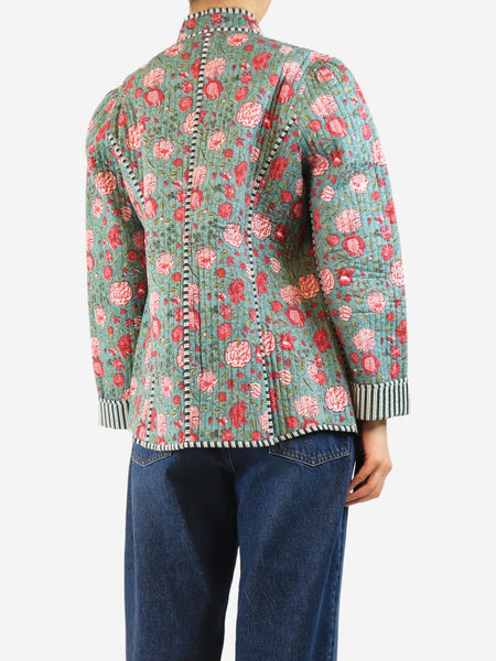Teal Matilda quilted floral jacket - size M alternate image