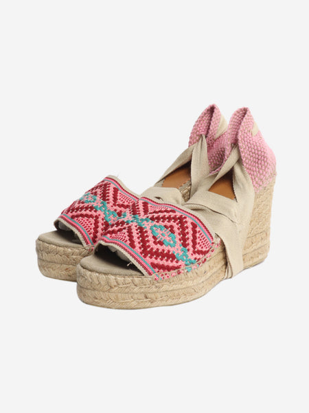 Pink espadrille wedge heels - size EU 39 (UK 6) alternate image