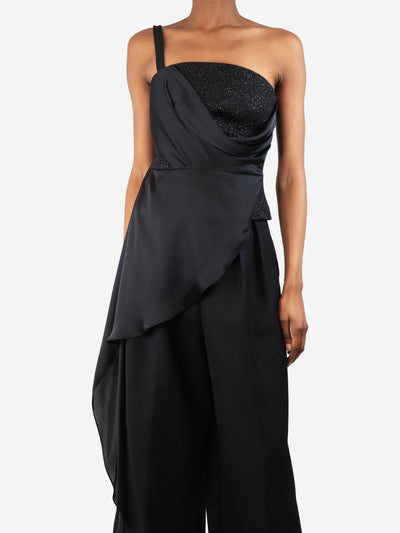 Black asymmetrical cami top - size UK 8 Tops Safiyaa 