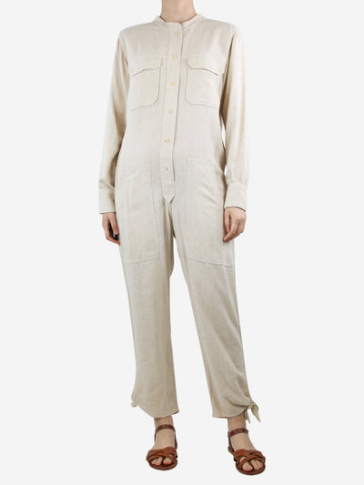 Cream silk-blend button-up jumpsuit - size UK 8 Jumpsuits Isabel Marant 
