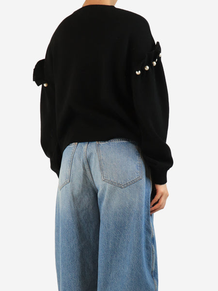 Black Yuki pearl-shoulder jumper - size S alternate image