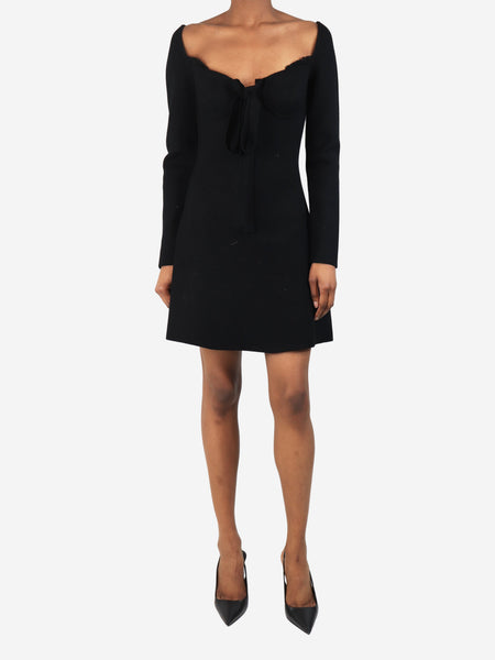 Black tie up front mini dress - size S product image