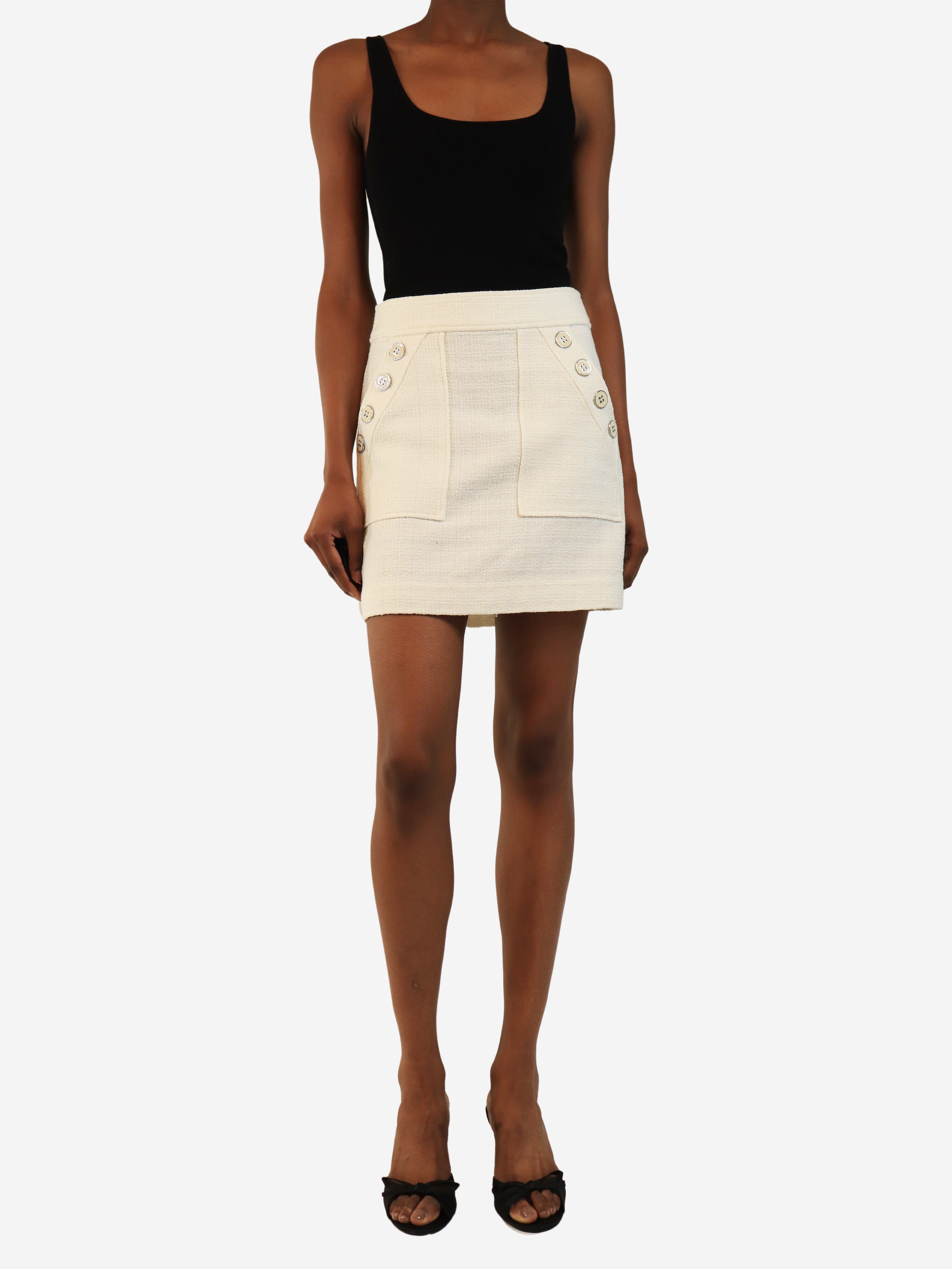 Cream tweed mini skirt - size XS Skirts Veronica Beard 