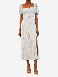 Light blue floral midi dress - size UK 6 Dresses self-portrait 