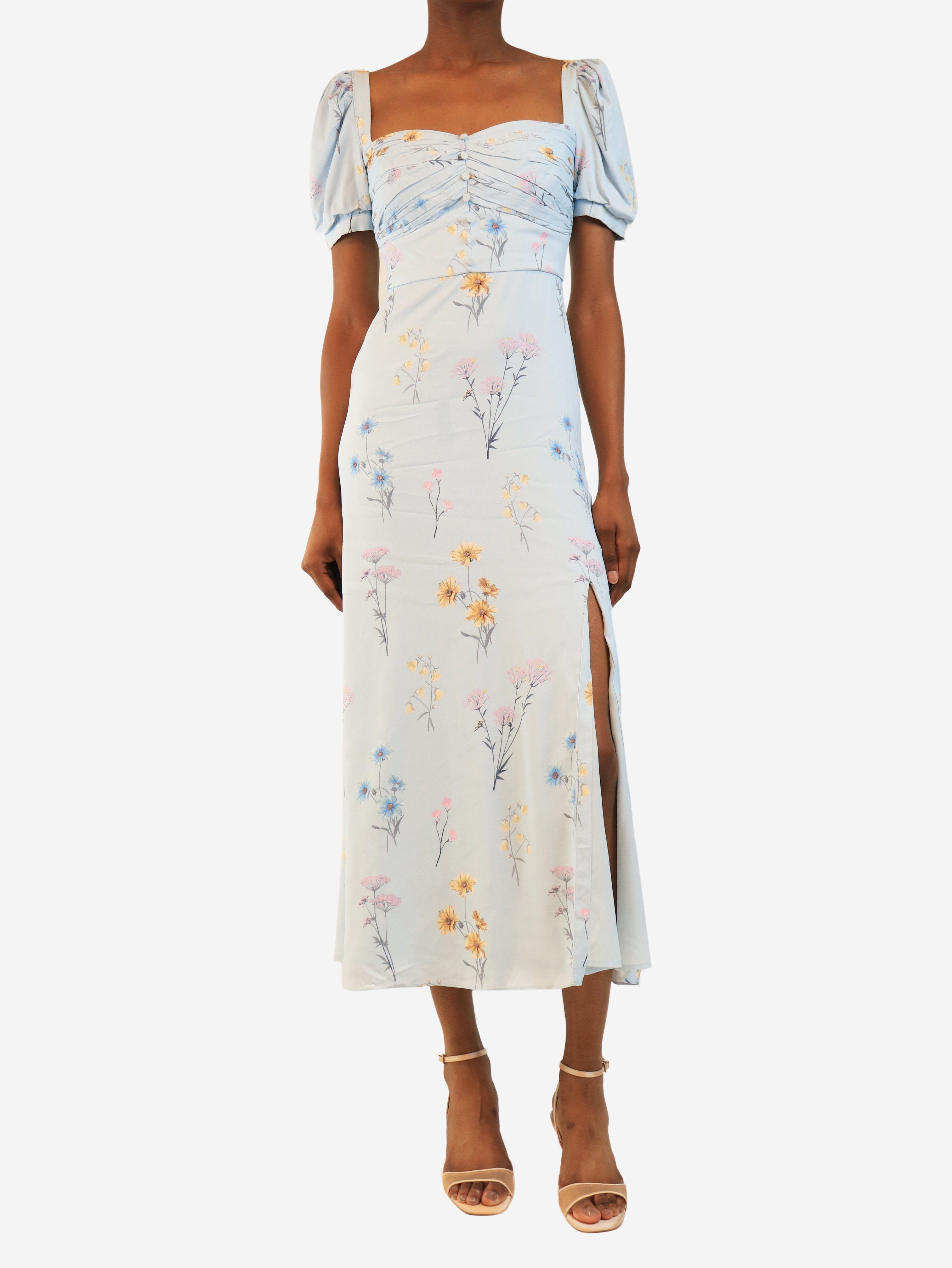 Light blue floral midi dress - size UK 6 Dresses self-portrait 