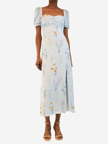 Light blue floral midi dress - size UK 6 Dresses self-portrait 