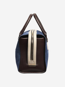 Victoria Beckham Blue and brown top handle bag