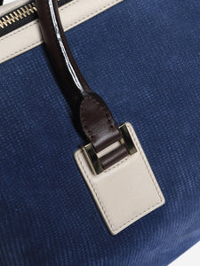 Victoria Beckham Blue and brown top handle bag