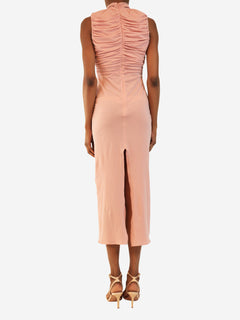 Pink sleeveless ruched midi dress - size UK 10 Dresses Magda Butrym 