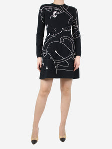 Valentino Black wildcat jacquard dress - size M