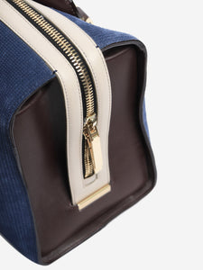 Victoria Beckham Blue and brown top handle bag