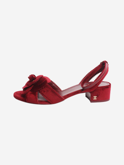 Burgundy Camellia velvet sandal heels - size EU 40 Heels Chanel 