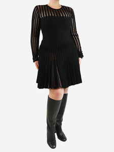 Alaia Black stretch-woven mini dress - size UK 14