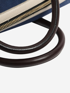 Victoria Beckham Blue and brown top handle bag