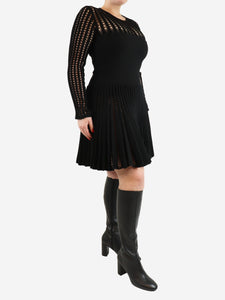 Alaia Black stretch-woven mini dress - size UK 14