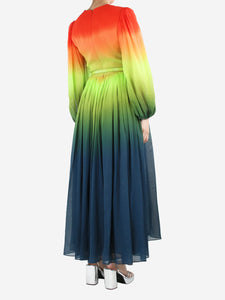 Elie Saab Multi multicoloured silk maxi dress - size UK 10