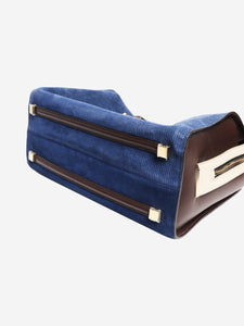 Victoria Beckham Blue and brown top handle bag