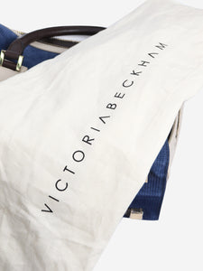 Victoria Beckham Blue and brown top handle bag