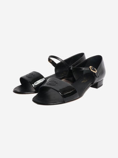 Black leather sandals - size EU 39.5