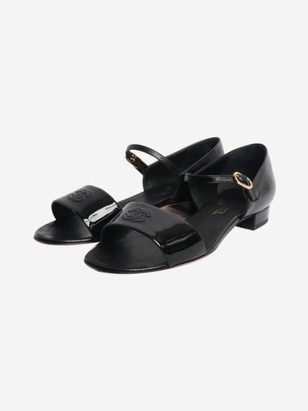 Black leather sandals - size EU 39.5 alternate image