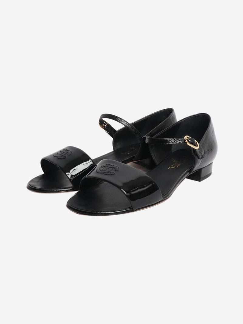Black leather sandals - size EU 39.5