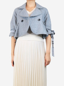 John Galliano Grey vintage mohair cropped jacket - size UK 12