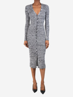 Black and white melange ribbed knit midi dress - size XS Dresses Baum Und Pferdgarten 