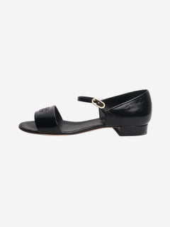 Black leather sandals - size EU 39.5