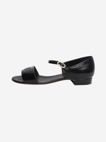 Black leather sandals - size EU 39.5 product image