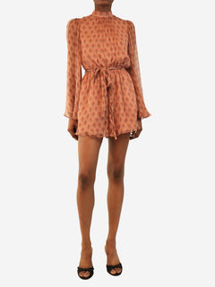 Dusty pink floral printed silk playsuit - size S Jumpsuits Zimmermann 