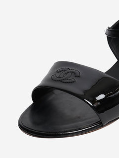 Black leather sandals - size EU 39.5