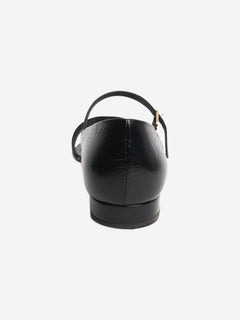 Black leather sandals - size EU 39.5