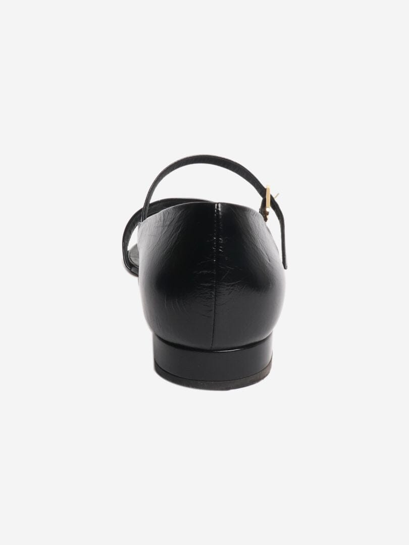 Black leather sandals - size EU 39.5