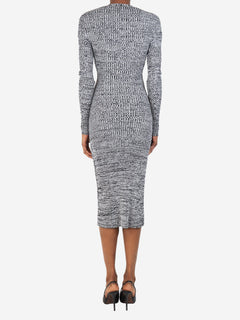 Black and white melange ribbed knit midi dress - size XS Dresses Baum Und Pferdgarten 