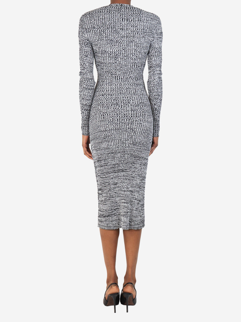 Black and white melange ribbed knit midi dress - size XS Dresses Baum Und Pferdgarten 