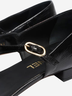 Black leather sandals - size EU 39.5