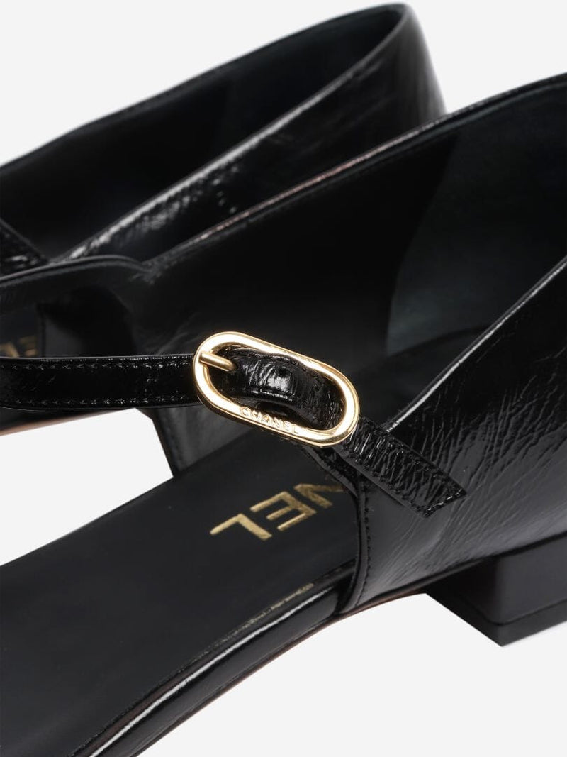 Black leather sandals - size EU 39.5