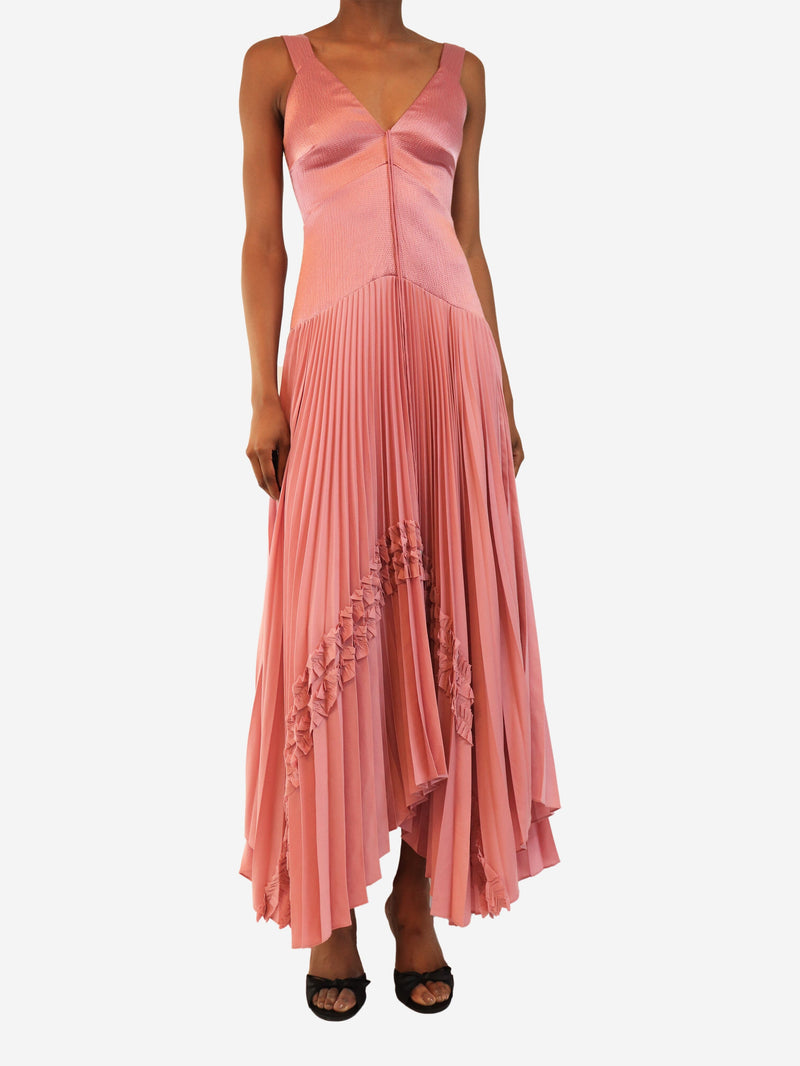 Pink sleeveless v-neck pleated dress - size S Dresses Alexis 