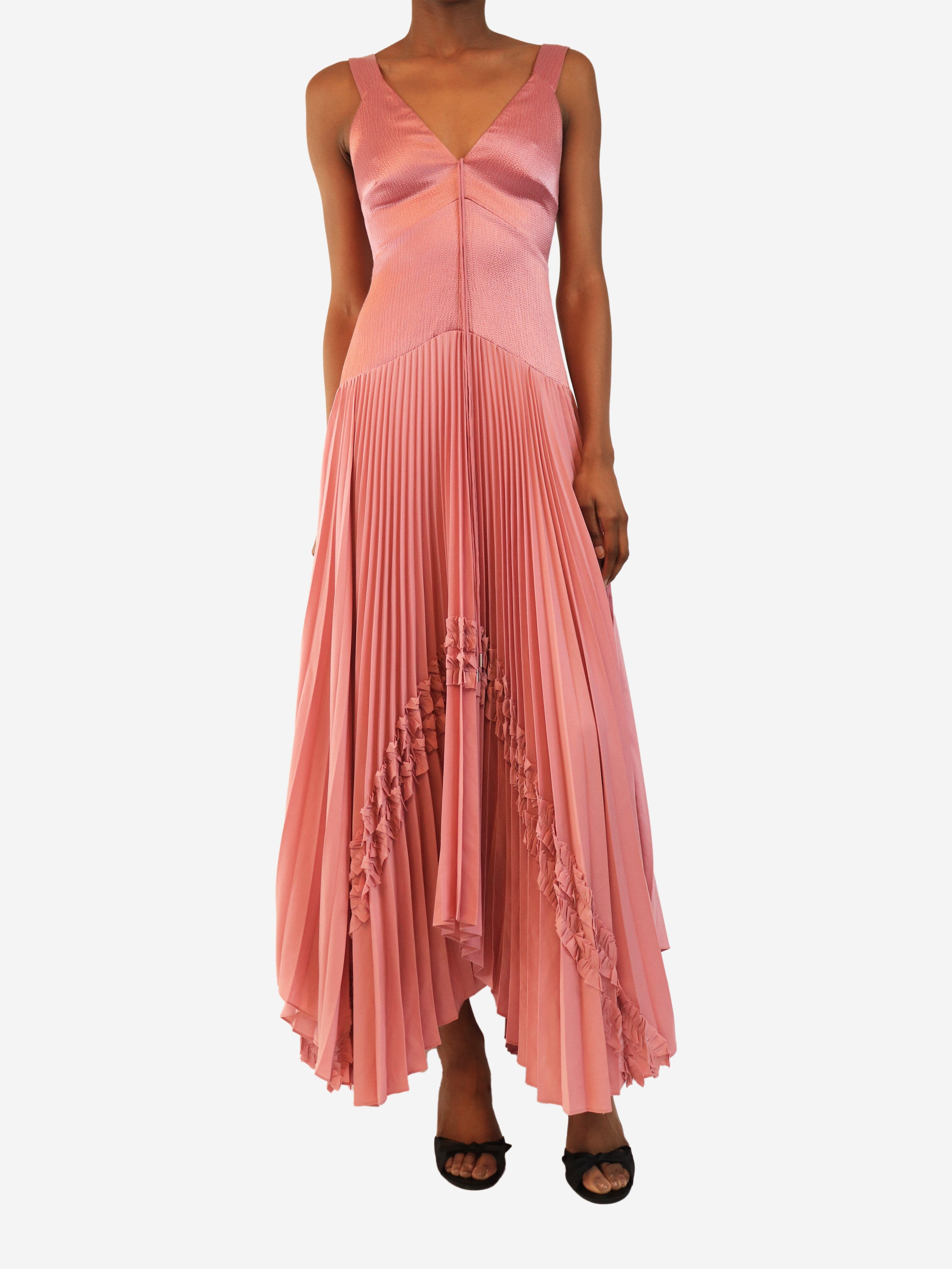 Pink sleeveless v-neck pleated dress - size S Dresses Alexis 