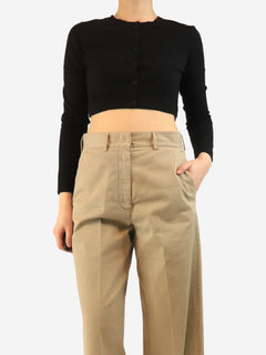 Black cropped cardigan - size UK 16 Knitwear Alaia 