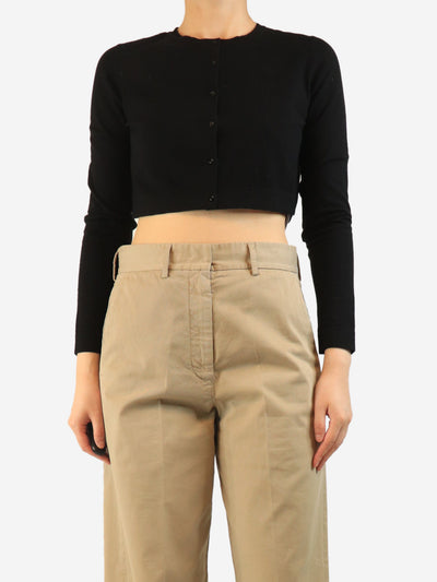 Black cropped cardigan - size UK 16 Knitwear Alaia 