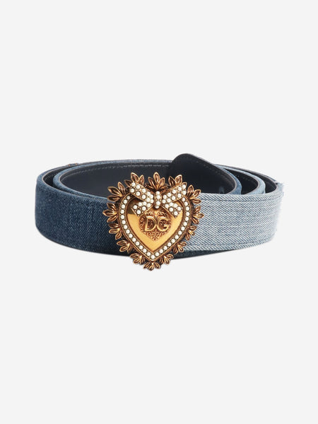 Blue denim belt alternate image