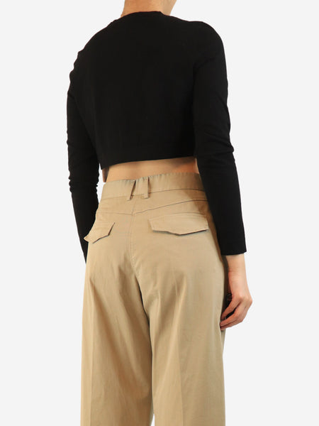 Black cropped cardigan - size UK 16 alternate image