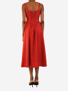 Red linen milkmaid midi dress - size XS Dresses Reformation 