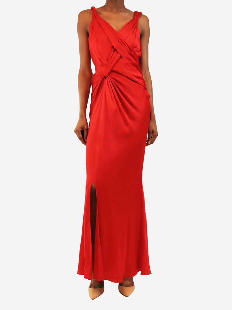 Red satin evening gown - size UK 10 Dresses John Galliano 